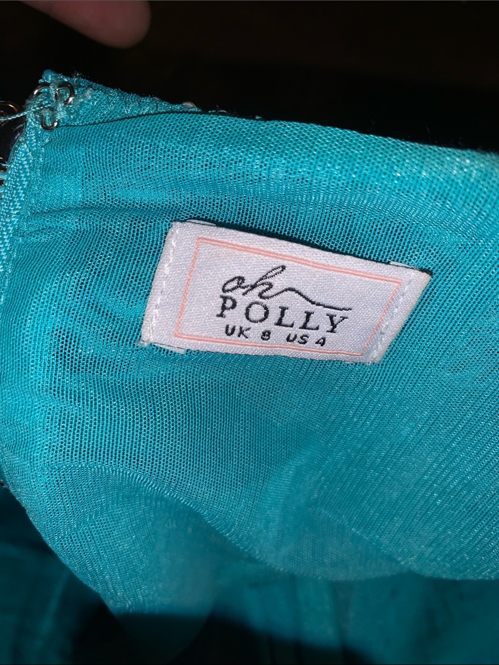 Oh Polly Teal Crystal Embellished Corset Top - Picture 3 of 3